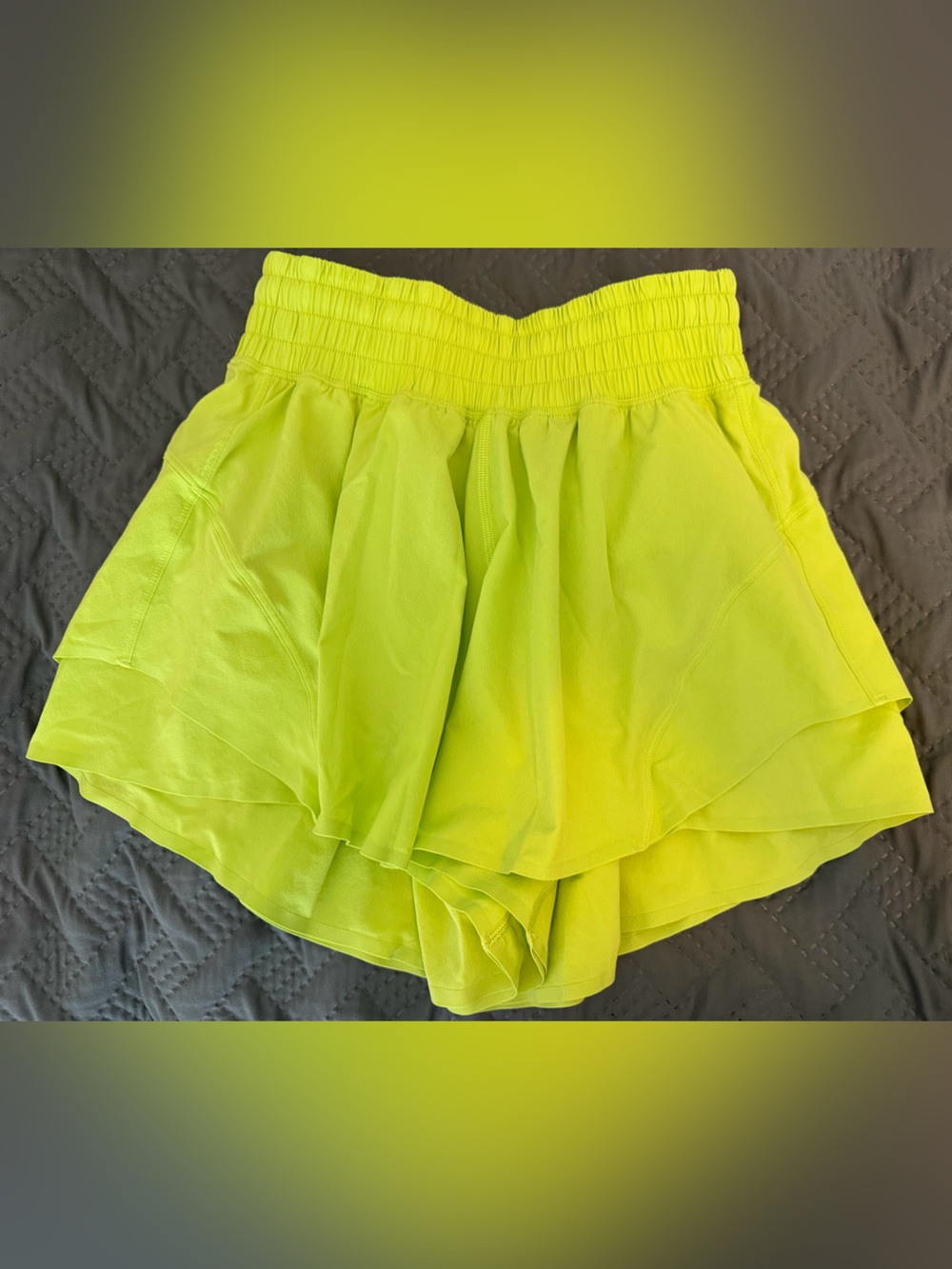 lululemon athletica Neon Yellow High-Waist Athletic Skort